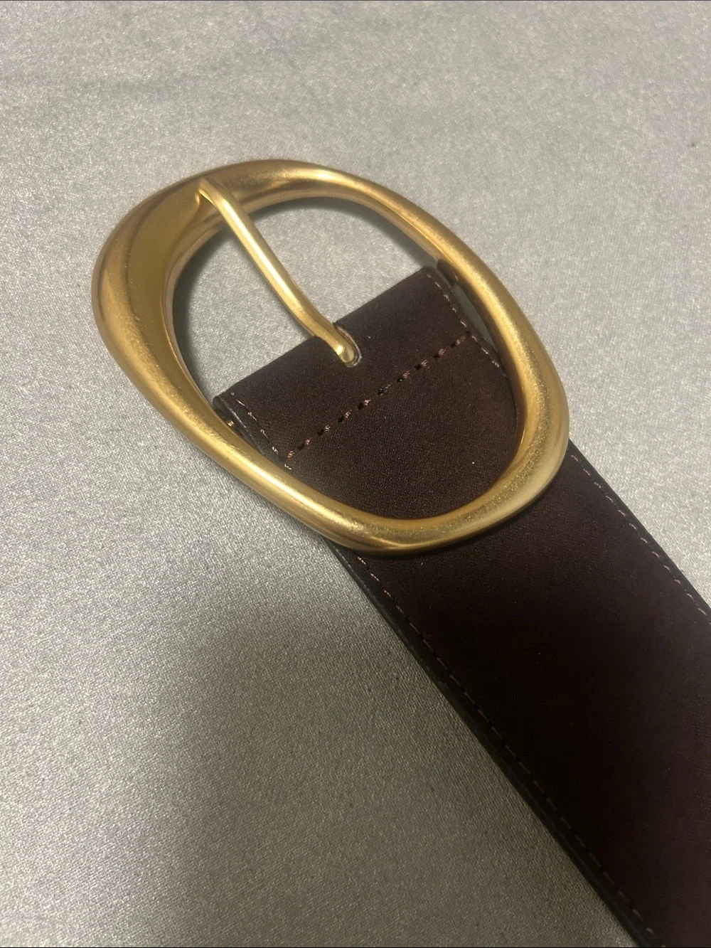 Banana Republic Dark Brown  Belt with Gold Oval Buckle